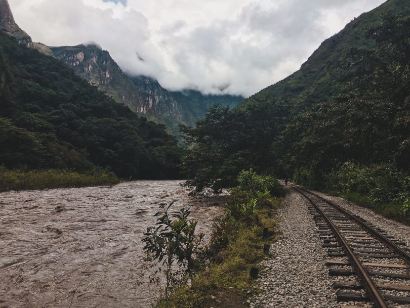 Tracks along the river to Machu Michu