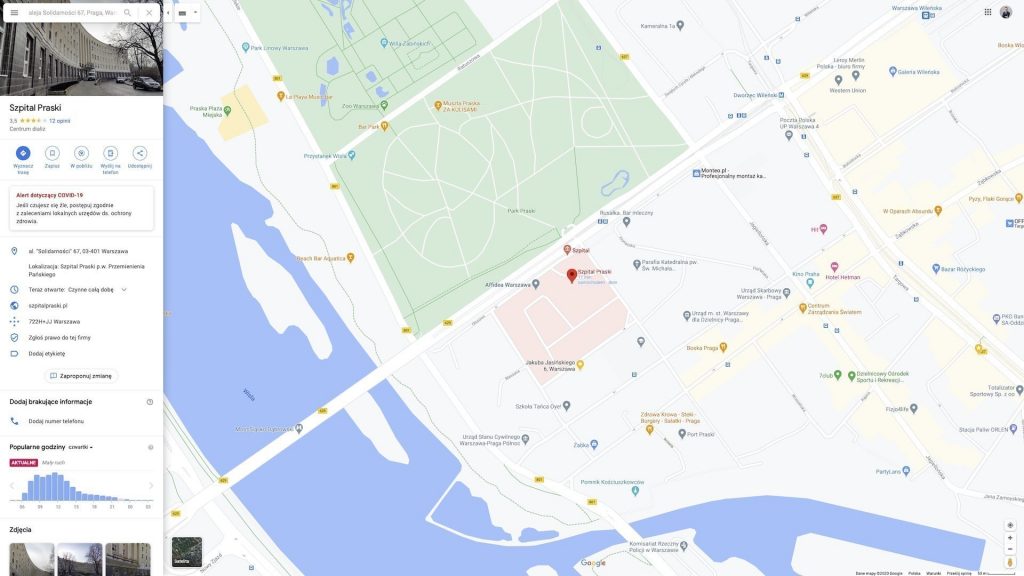 Mapa Google na stronie internetowej