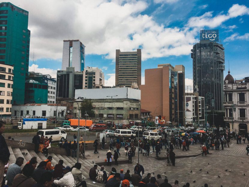 The main square in La Paz