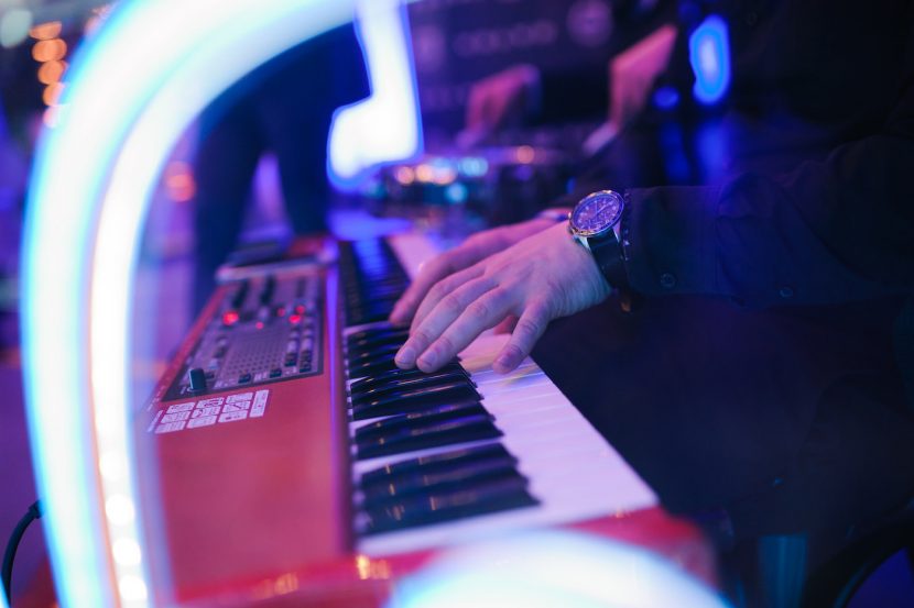 Musician playing the keyboards