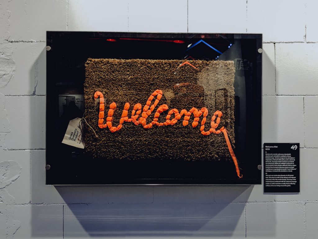 Welcome doormat made by Banksy